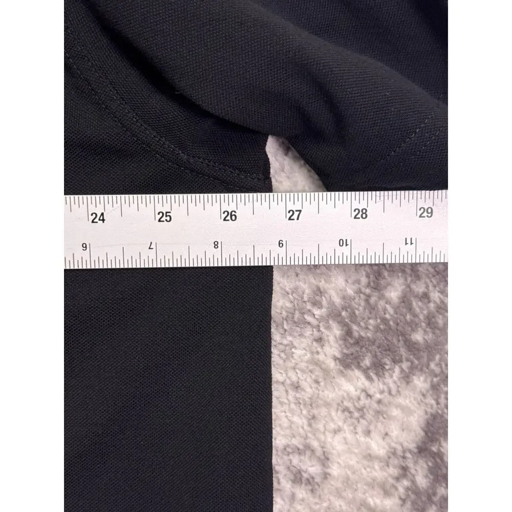 Banana Republic Shirt XXL Tall Mens Black Luxury Pique Knit Camp Cuban Collar